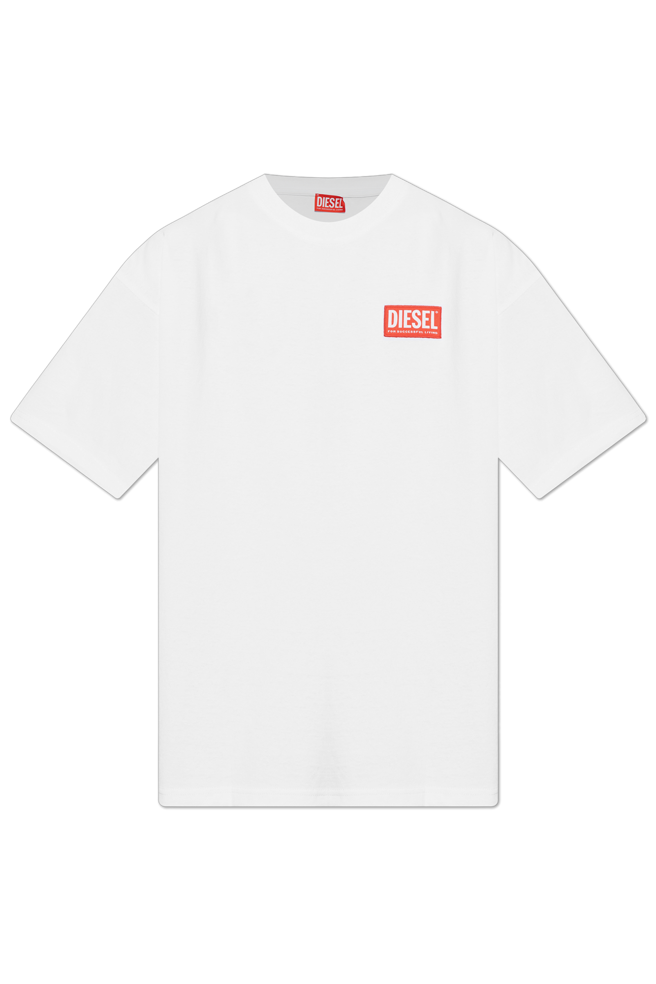 ★DIESEL★ T Boxt LAB T-Shirt Light Green A149470NIAR5CA A14 Men's T-shirt with jacquard logo patch | White | Diesel
